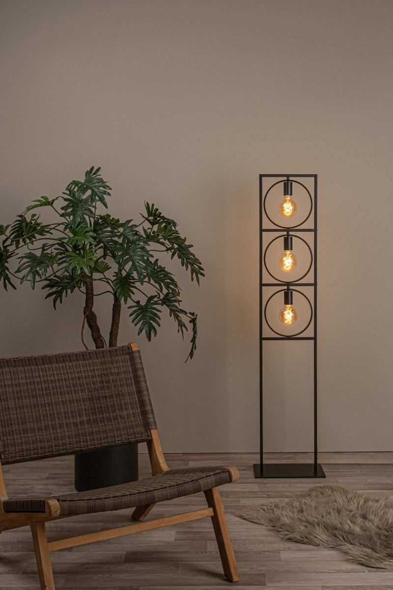 Lucide SUUS - Stojacia lampa - 3xE27 - Čierna